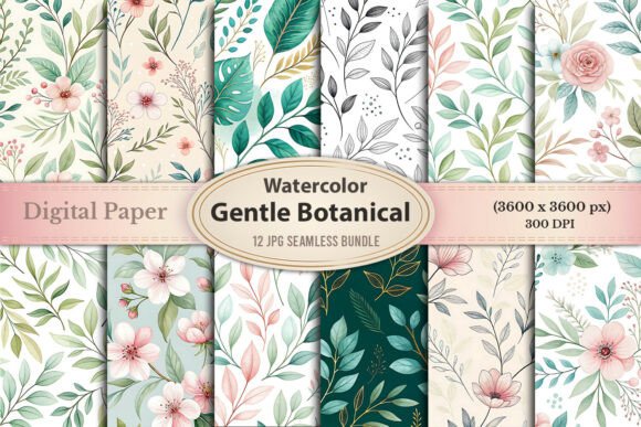 Download Gentle Botanical Watercolor Bundle - Gentle Collection