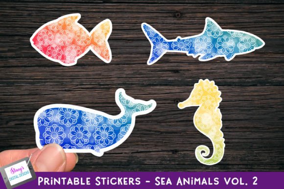 Download Printable Stickers - Sea Animals Vol. 2 - Printable Collection