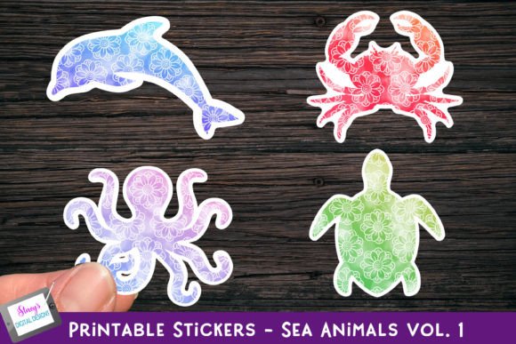 Download Printable Stickers - Sea Animals Vol. 1 - Printable Collection